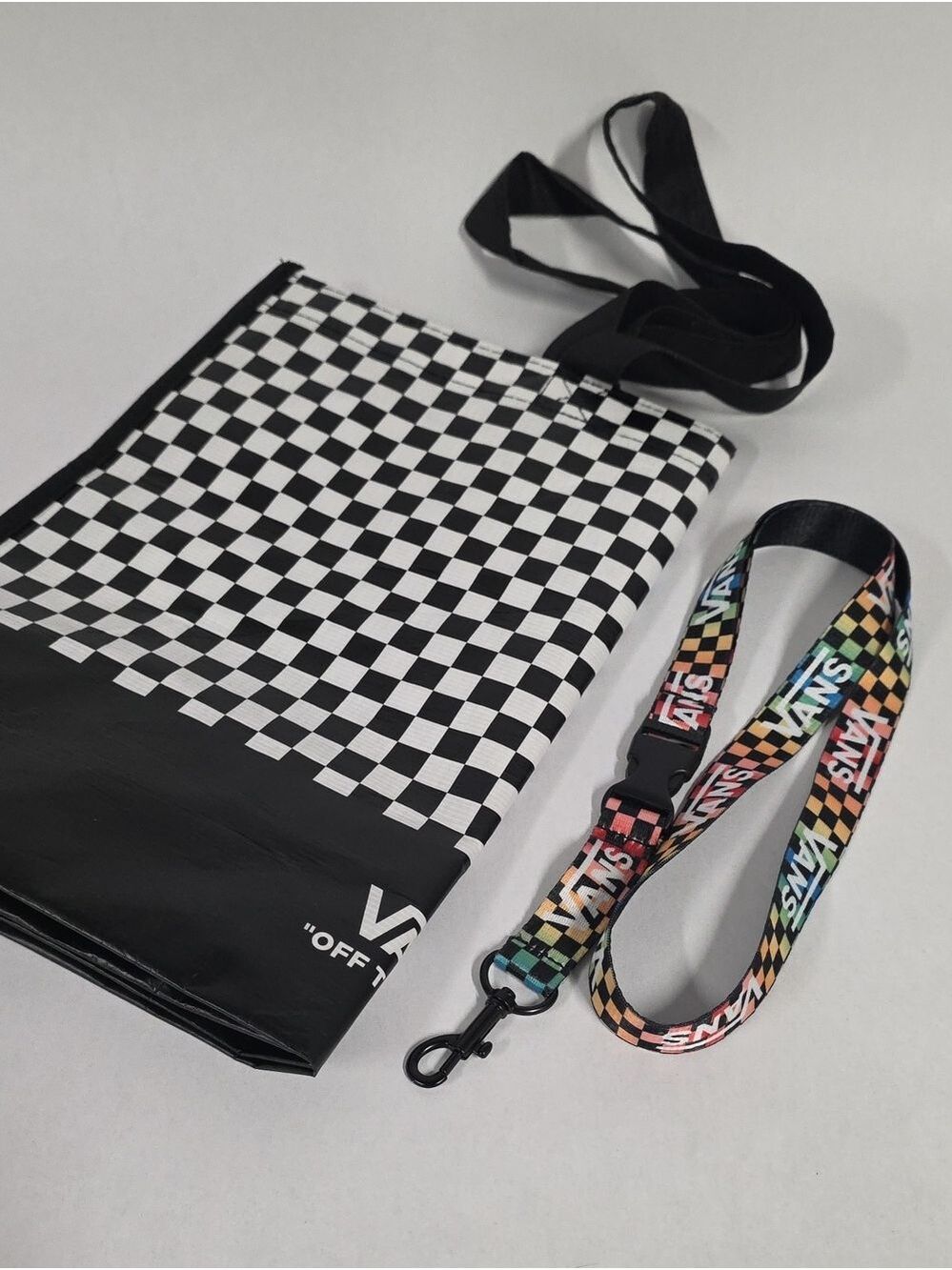 Vans Off The Wall Reusable Tote Bag & Lanyard